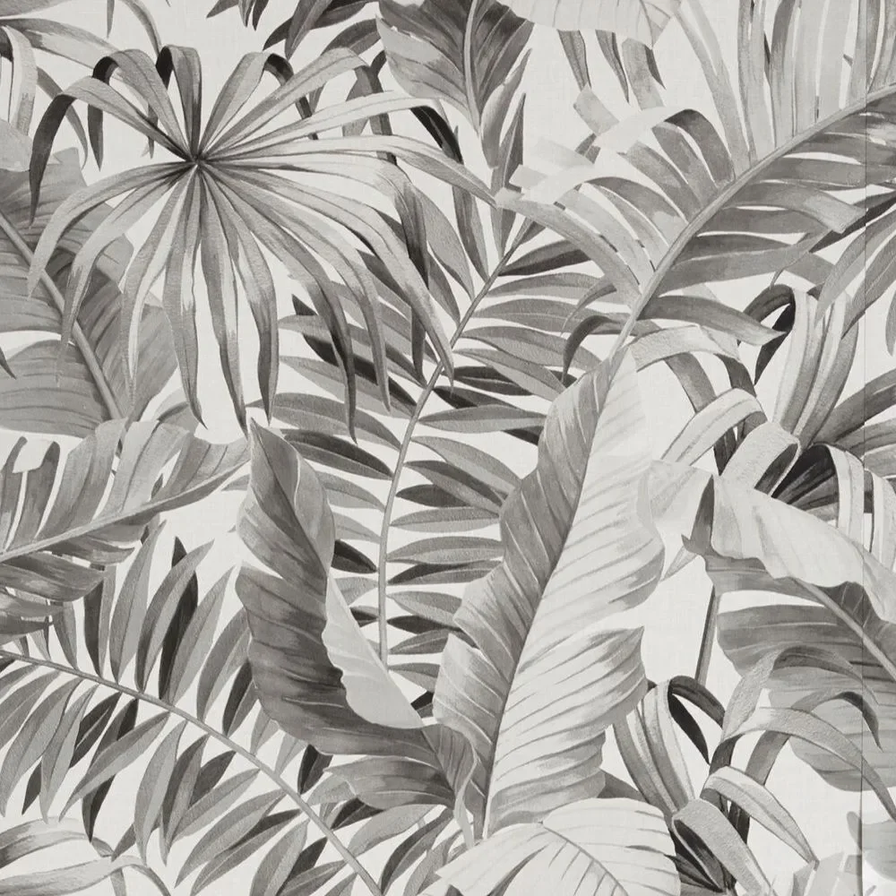 Anthropologie Alfresco Wallpaper Roll Black & White Palm Leaves New